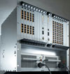 The Nova73 HD digital crossbar in a 10 U high Schroff subrack
